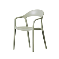 Chaise de salle à manger empilable d'extérieur en plastique avec accoudoirs pour restaurant, café, chaise de détente