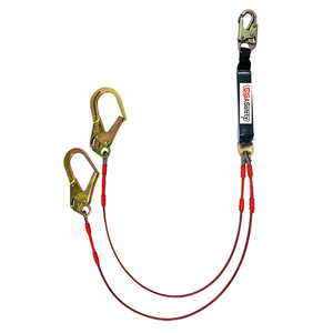 สายรัดนิรภัยป้องกันการตกแบบดูดซับแรงกระแทก พร้อมตะขอเกี่ยวเหล็กเส้นแบบสองขา มาตรฐาน ANSI Z359.13-<span class=keywords><strong>2013</strong></span> - Product Image 1