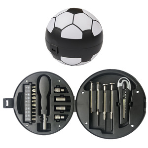 Wholesale Multifunction 20-Piece Carbon Steel Hand <b>Tool</b> Kit Set with Bit Holder Hard Case Football Shape Gift OEM Customizable - Product Image 2