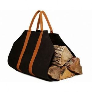 BSCI Waxed Canvas Tote <b>Holder</b> with Fireplace and Firewood <b>Log</b> Carrier Bag for Outdoor Camping - Product Image 5
