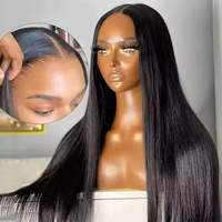 Perruque en cheveux humains vietnamiens bruts pour femmes noires, lisse naturel, longue, avec closure en dentelle transparente, cheveux roux riches, fournisseurs