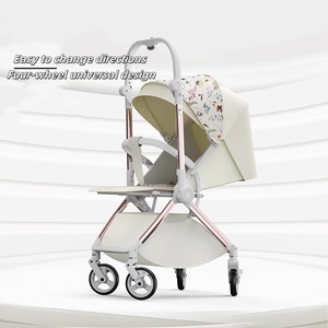 Xe đẩy em bé nhẹ xe du lịch nhỏ gọn với chất liệu vải lanh và hợp kim <span class=keywords><strong>4</strong></span> bánh cho trẻ 3 tuổi dễ gấp - Product Image 4