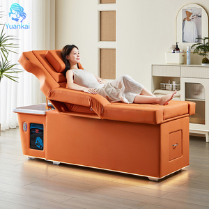 Lit de Lavage Électrique Spa Japonais avec Repose-Tête Relevable et Massage des Pieds, Table de Spa pour Usage en Salle de Bain - Product Image 1