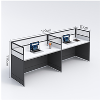 Cloison de bureau mobile insonorisée en verre trempé avec cadre en aluminium moderne, poste de travail pour bureau à domicile, école, personnalisable