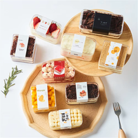 Boîtes d'Emballage en Plastique Transparente Carrées pour Grossistes, Boîtes à Dessert Tiramisu pour Bonbons, Gâteaux et Biscuits