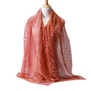 Helen Fancy Wedding Wedding donna primavera scialle in poliestere Mousselin lucente Hijab sciarpa da donna a pieghe foulard - Product Image 2