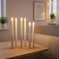 Bougie LED en plastique à longue tige pour les fêtes, restaurants occidentaux, veilleuses, dîners aux chandelles, réunions et décoration intérieure