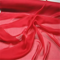 Respirant mince Transparent couleur unie 100% tissu en mousseline de soie naturelle pour été fille mode longue robe