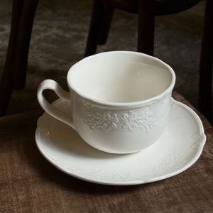 Đĩa ăn sứ họa tiết châu Âu cổ điển, viền ren trắng, đồ dùng bàn ăn bằng sứ cho nhà hàng gia đình - Product Image 4