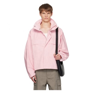 แจ็กเก็ตธรรมดาผ้าทอรูดซิปเปิดไหล่โอเวอร์ไซส์แบบลำลองคุณภาพสูง - Product Image 3