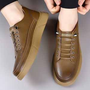 Zapatillas Deportivas Casuales de Cuero para Hombre, Tacón Plano, Suela de Goma, Transpirables, Estilo Deportivo, Otoño 2025 - Product Image 3