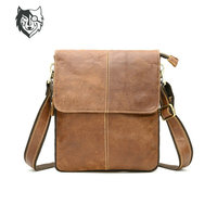 Sac bandoulière pour homme en cuir pleine fleur véritable - Multifonctionnel, mode, affaires, voyage, usage quotidien, résistant à l'usure, petite pochette