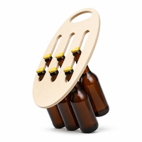 Porte-bouteilles en bois pour 6 bouteilles de bière, panneau personnalisé, porte-boissons en bois, cadeau pour homme