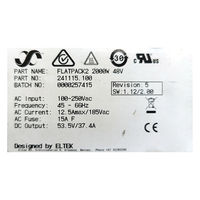 Module redresseur Eltek FLATPACK2 48V 2000W 241115.100 Alimentation télécom Entrée 100-250VAC Sortie 45-66Hz