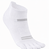 Chaussettes de sport athlétiques à cinq doigts, respirantes, à compression, avec languette de talon antidérapante, coupe basse, unisexe