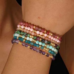 Wholesale Women's Fashion Natural Stone <b>Boho</b> Trendy New Design Gemstone <b>Bracelet</b> Faceted Beads Strong Durable Anniversary - Product Image 1