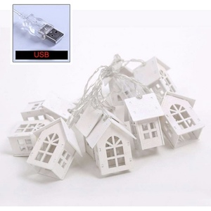 Chất lượng cao 10 <span class=keywords><strong>LED</strong></span> 20 <span class=keywords><strong>LED</strong></span> giáng sinh làng nhà chuỗi đèn Pin hoạt động USB điện giáng sinh figurine trong nhà - Product Image 2
