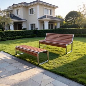 Panca da <span class=keywords><strong>Esterno</strong></span> Moderna di Alta Qualità con Telaio in Acciaio Inossidabile, Durevole ed Ecologica <span class=keywords><strong>per</strong></span> Palestre, Parchi, Ristoranti e Hotel - Product Image 2