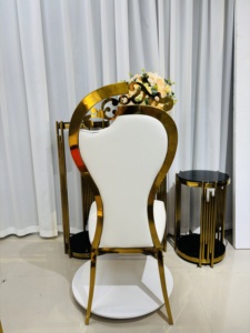 Nuova Sedia dal Design Elegante in Acciaio Inossidabile <span class=keywords><strong>con</strong></span> Gambe a Zucca e Telaio Dorato per Feste, Matrimoni ed Eventi, Uso Interno - Product Image 3