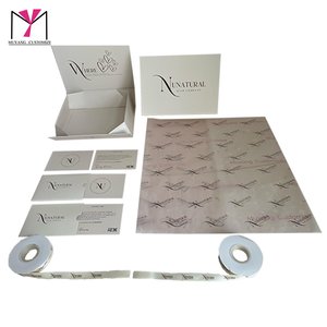 Hot Sale Packaging Combination Set Custom Printed Logo <b>Tissue</b> <b>Paper</b> Thank You Card Wig Box for Low MOQ - Product Image 1