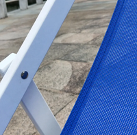Chaise longue de plage pliable à cadre métallique, réglable, pour extérieur