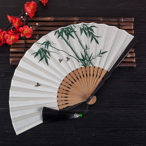 Éventail pliant en bambou de style <span class=keywords><strong>japonais</strong></span> ancien, peint à la main, style chinois, artisanat, cadeau pour hommes et femmes, éventail de gentleman - Product Image 3