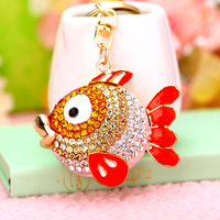 Porte-clés Poisson Koi Tendance, Porte-clés Carpe Koi Feng Shui en Cristal, Porte-clés Poisson en Strass, Pendentif de Sac, Anneaux de Clés de Voiture, Porte-clés Koi