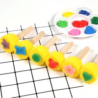 Outils de peinture pour enfants, bricolage, éponge, mousse, ensemble de pinceaux à tête ronde, tampon en mousse, brosse à peinture pour enfants, artisanat de peinture