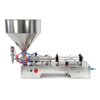 Machine de remplissage pneumatique pour liquides, pâtes et sauces, semi-automatique, capacité de remplissage de 3 à 200 ml, avec pédale et buse anti-goutte.