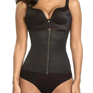 7 Steel Boned <strong>Underbust</strong> Slimming Waist Shapers Corset Zip Hook Latex Girdles Sheath Plus Size Seamless Woven Corset Breathable - Product Image 4