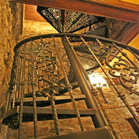 DAIYA – escalier en spirale peu encombrant avec balustrade en bois massif, barre de barre en acier