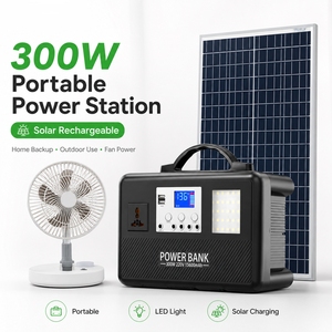 Centrale Électrique <span class=keywords><strong>Solaire</strong></span> Portable 300W, Système de Stockage d'Énergie à Charge Rapide avec Batterie LiFePO4 pour Maison et Camping-Car - Product Image 1