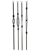 LD Métal Carré Moderne Creux Balustre avec Grand Panier pour Décoration Intérieure-Pièces d'Escalier (Q-116)