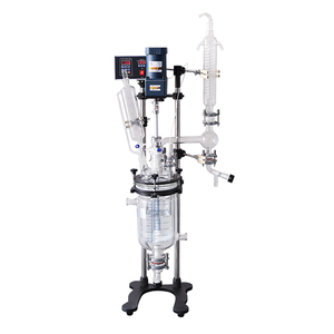 Reator de Polimerização Hidrotermal com Controle PLC e Motor Elétrico, Caldeira de Reação de Vidro Borossilicato de Alta Qualidade com Camada Dupla de 3L - Product Image 1