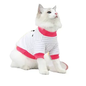 Trung Quốc Nhà sản xuất Pet Dog trang phục sọc áo Sơ mi mềm Puppy T-Shirts thoải mái sọc mèo Puppy quần áo