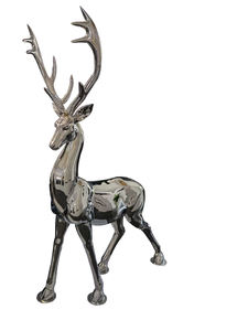 Sculpture de cerf en acier inoxydable miroir de simulation rougeoyant personnalisé parc de quartier paysage sculpture de jardin petits ornements lan - Product Image 5