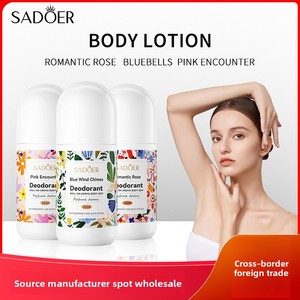 Déodorant anti-transpirant roll-on longue durée aux herbes SADOER, bille fluide corporelle portable, marque privée 50ml, Rose Romantique et Bleuets - Product Image 3