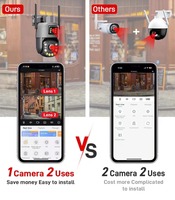 Venta caliente de larga distancia 36x Zoom óptico Lente dual Cámara CCTV Solar 4G Tarjeta SIM AI Alarma Cámara de seguridad con 80W 40AH 444WH