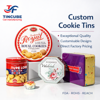 Boîte en étain de qualité alimentaire ronde belle métal Logo personnalisé boîte-cadeau de bonbons de mariage pour invité conteneurs en métal gâteau boîte de conserve