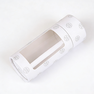 Custom Cylinder Paper <b>Box</b> With <b>Clear</b> Display Window Round Cardboard Tube Packaging For <b>Gift</b> Cosmetic Candle Tea Retail Display - Product Image 3