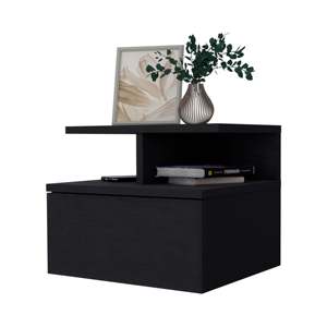 Mason Wenge 1 Drawer Floating Nightstand <b>Wall</b> Mounted <b>Storage</b> Bedside Cabinet - Product Image 5