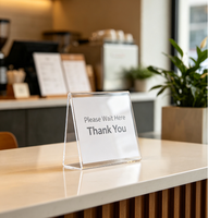 Support de table en acrylique découpé sur mesure, simple ou double face, impression UV avec base détachable, panneau de table transparent en acrylique