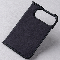 Étui magnétique en cuir vegan de qualité supérieure pour iPhone Duo, coque arrière antichoc, accessoire de téléphone fin