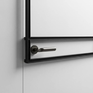 Manija de puerta de níquel negro, palanca de puerta interior simétrica, manija de control de puerta para entrada de apartamento/hotel, cerraduras con barras de tracción - Product Image 4