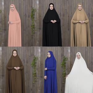 批发土耳其一体式高品质祈祷头巾头顶踝长穆斯林女装Khimar Jilbab Abaya - Product Image 1