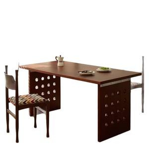 โต๊ะรับประทานอาหารไม้เนื้อแข็งแบบวินเทจ ดีไซน์ทรงสี่เหลี่ยมผืนผ้า แข็งแรง ทนทาน เหมาะสำหรับใช้ในห้องรับประทานอาหารที่บ้าน - Product Image 5