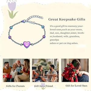 Pulsera Urna para Cenizas de Mascotas con Forma de Corazón, de Acero Inoxidable, con Cordón Ajustable, Joyería Conmemorativa para Perros y Gatos, con Logotipo Personalizado - Product Image 4