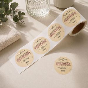 Custom Logo Printed Waterproof Coated Vinyl Adhesive Multi-shape Round <b>Sticker</b> <b>Label</b> Roll for Gift & Craft Packaging - Product Image 2