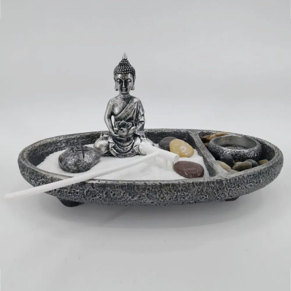Высокое качество мирный миниатюрный дзен Сад Крытый Настольный орнамент Будда дзен садовые статуи