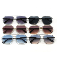 Lunettes de soleil carrées pour hommes 2026 de haute qualité avec verres dégradés uniques, monture métallique double pont, verres PC colorés, idéales pour la conduite